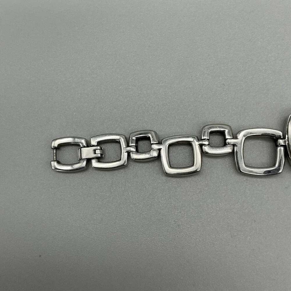 Fossil ES1869 Womens Watch 22mm Stainless Square Link New Battery 7.5